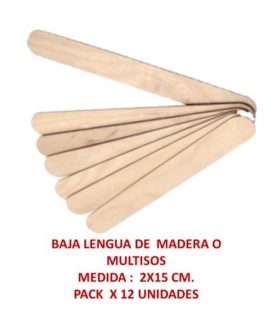 Baja lengua de Madera Pack x 12 Multiusos