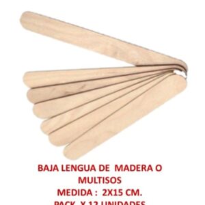 Baja lengua de Madera Pack x 12 Multiusos