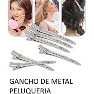 Gancho de Pelo de Metal Peluquería Pack x 12