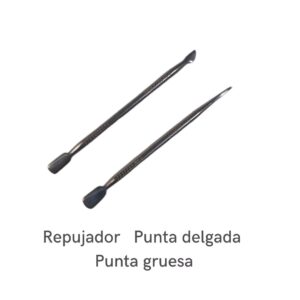Repujador Punta Delgada -Gruesa - Pata Cabra - Gubia Doble   Acero Quirúrgico  Manicure
