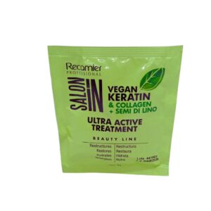 Keratin  Vegan & Colageno + Semilla de Lino Sachets - Tratamiento Capilar Recamier