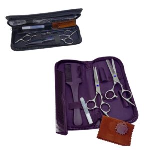 Tijeras Filo Dulce y Entresecadora Estuche Cuerina