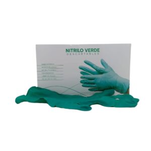 Guantes Nitrilo Verde  Super Resistente  Caja x 100 Unid.
